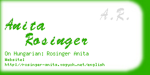 anita rosinger business card